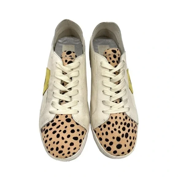 Dolce Vita Zaga Calf Hair Leopard Printed Iridescent Sneakers $127 US Size US 9 - Picture 5 of 11